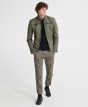 Superdry Carbon Biker Férfi Kabát Khaki | CRVHB1985